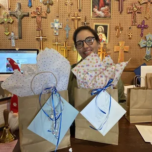 Irma and our gifts she wrapped for us 3