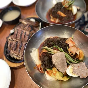 Black Noodle With Spicy Sauce and Kalbi