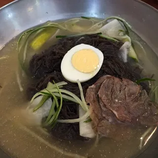 Black Noodle In Iced Soup