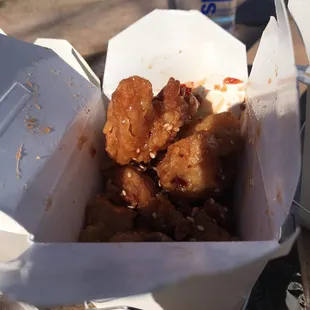 a close up of a box of food