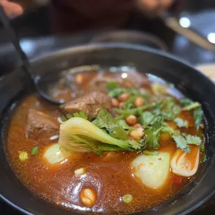 Spicy beef noodle soup