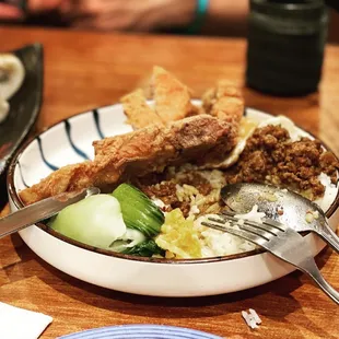 R5. Porkchop Over Rice with Poached Egg