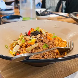 yibin spicy dry noodles with minced pork
