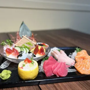 a variety of sushi on a plate