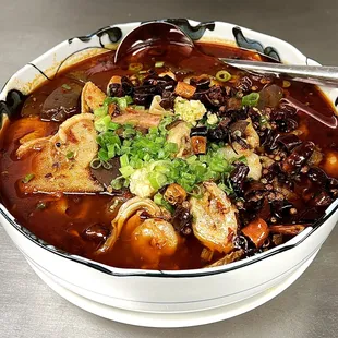 Pork Blood, OX Tripe and Assorted Seafood in Chili Sauce