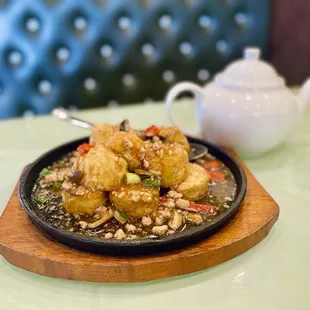 Grilled Japanese Tofu on Sizzling Plate