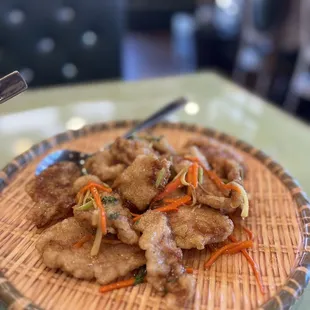 a plate of food on a table