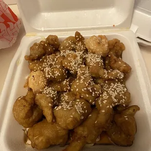 Sesame, chicken &amp; shrimp