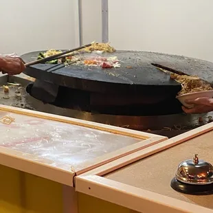 a man preparing food