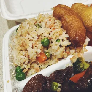 Veggie ham fried rice. Yum!! Should've ordered a larger portion. So good!