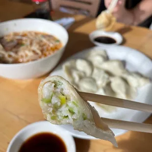 Green Pepper &amp; Fish Dumpling ($11.99 for 14) cross section