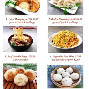 ramen and noodles, menu