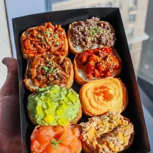 Pork Jaeyook - Beef Bulgogi - Spicy Mushroom - Spicy Chicken - Avocado - Myungran Mayo - Salmon - Spicy Tuna