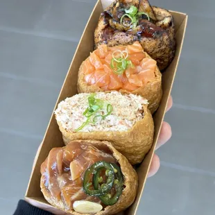 Soy Marinated Salmon, Snow Crab, Fresh Salmon, Unagi (Instagram: foodwithbros)