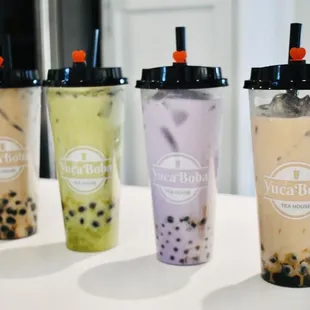 Milk Tea Bobas, Matcha Boba, Taro Smoothie Boba