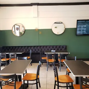 Nice and open seating arrangement with a comfy corner couch