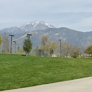 Great view of the mountains. Thanks to the recent rains, great green hills all around!