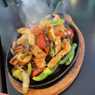 Chicken fajitas added jalapeños