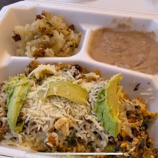 Marizol Migas Plate, with added chorizo.