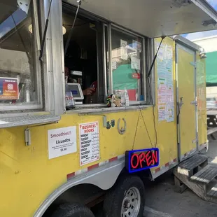 a yellow food truck
