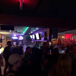 Bar and crowd in front of stage