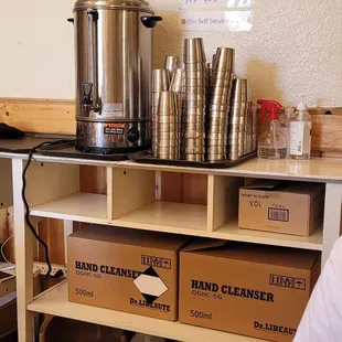 Bone broth is in this dispenser at the front of the store