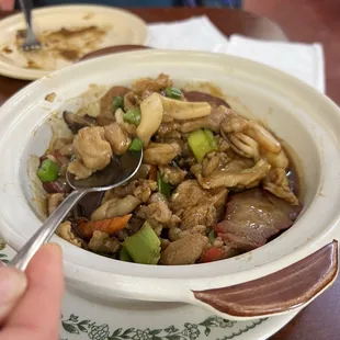 Roast Pork w Tofu &amp; Shrimp Clay Pot