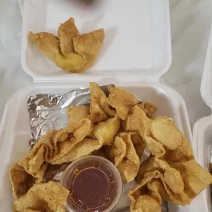 Oily crab ragoons were a bust