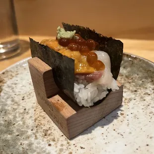 US4- wagyu beef, uni, scallop, ikura $25