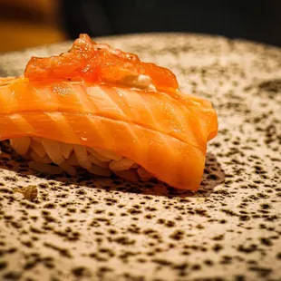 a closeup of the sushi