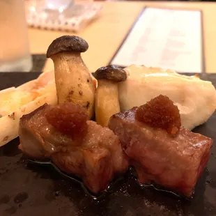 The fatty wagyu bites melt in your mouth