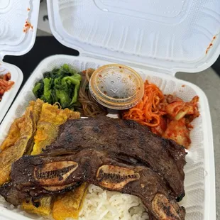 Kalbi + Meat Jun Combo Plate $20
