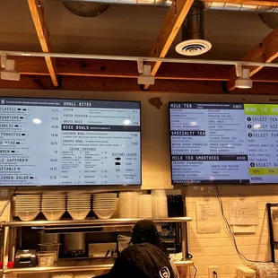 The menu.