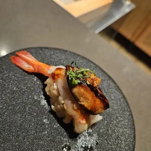 Foie gras on amaebi. SO DELICIOUS!