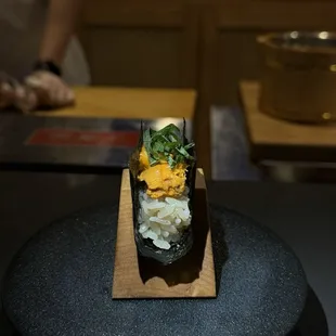 a sushi dish on a plate