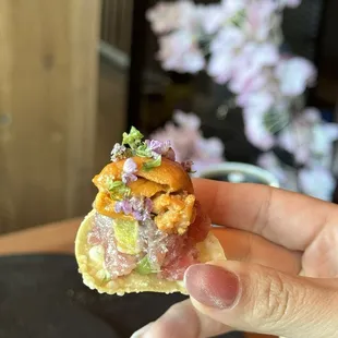 Chopped toro with uni