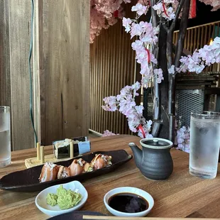 interior, sushi and sashimi