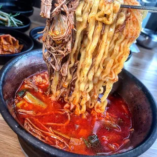 Yukgaejang with ramen style noodles
