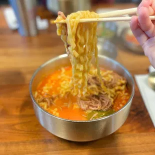 Yuk Gae Jang with ramyun