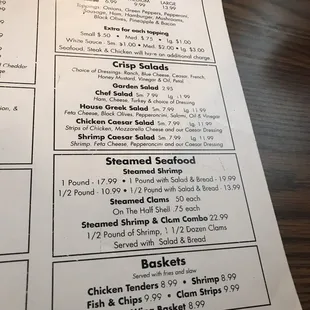 the menu