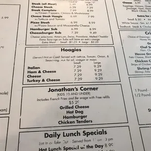 menu