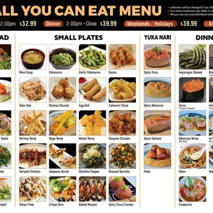 AYCE Menu Front