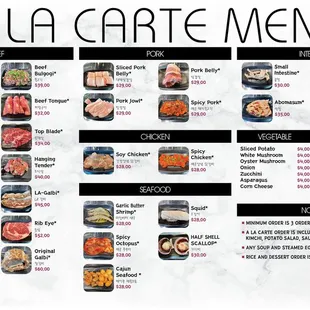 July.14.2023 A LA CARTE MENU