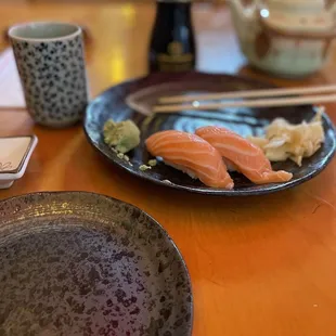 Green tea and Sake Nigiri
