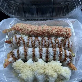 Hanna roll, tiger roll and crunchy roll