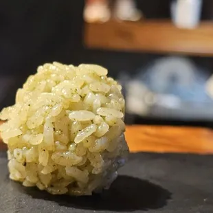 Close up of Yuki's Matcha Rice