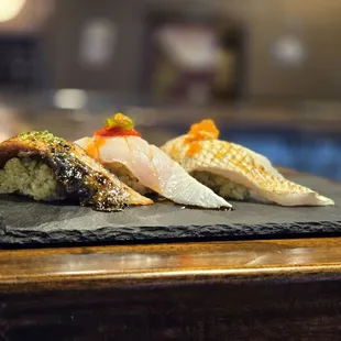 Unagi, kanpachi, medai