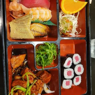 Bento box with chicken