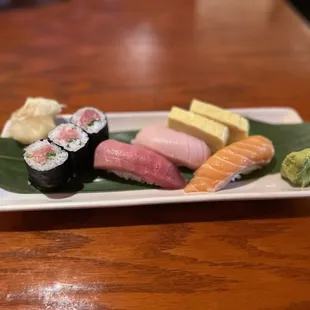 Sushi as part of the combination dinner set