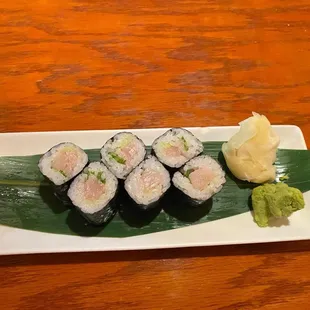 Hamachi and green onion roll $7.50
